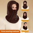 thumbnail image 7 of comerut Polar Fleece Balaclava Hat Winter Men Women Headgear Solid Color Drawstring Neck Warmer Face Guard Hat Outdoor Sports Unisex Neck Gaiter, 7 of 7