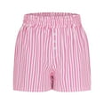 thumbnail image 6 of Ecqkame Womens Striped Boxer Pajama Lounge Shorts Summer Cute Comfortable Elastic Waist Shorts Fashion Casual Lightweight Pajama Short 02-Pink S, 6 of 7