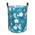 thumbnail image 1 of TEQUAN Waterproof Laundry Hampers, Blue Contracted Floral Pattern Clothes Storage Basket with Handle (M), 1 of 7