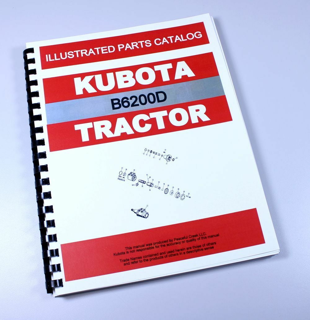 Kubota B6200D Tractor Parts Assembly Manual Catalog Exploded Views