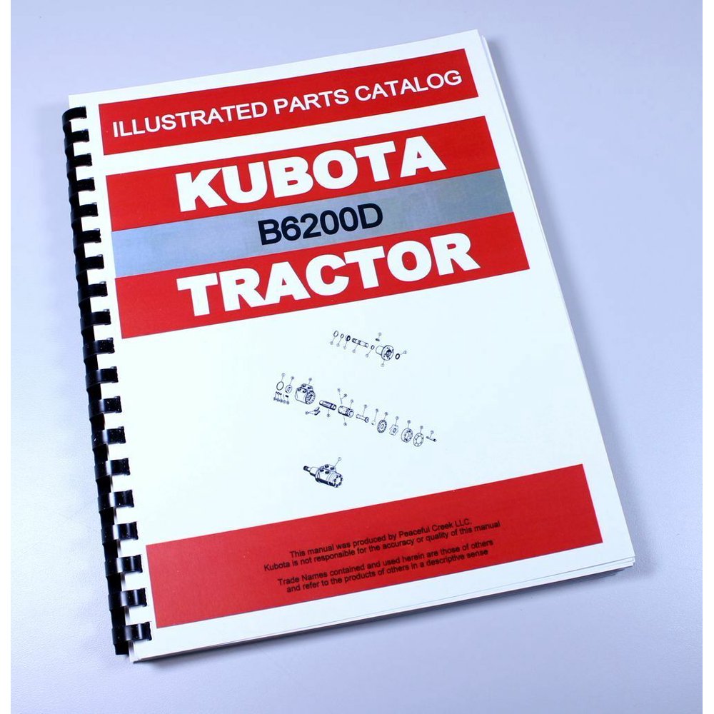 Kubota B6200D Tractor Parts Assembly Manual Catalog Exploded Views