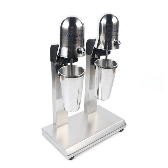 Stainless Steel Milkshake Maker with Dual Heads, Speed Control, Anti-Slip Feet, and Automatic Shutoff for Smooth Blending