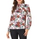thumbnail image 1 of INSPIRE CHIC Blusa Casual Floral de Manga Larga con Lazo en el Cuello Beige XL, 1 of 6