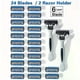 thumbnail image 2 of Premium Mens Safety Razor Set - 2 Handles with 24 Ultra-Sharp Blades - Ergonomic Design for Smooth Hair Removal - 6-Layer Stainless Steel Shaving Head, 2 of 4