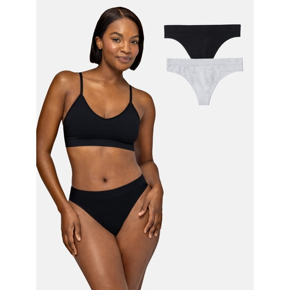 Fruit of the Loom Women's Seamless Thong, 2-Pack, Sizes S-XXXL