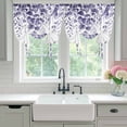 thumbnail image 4 of Purple Eucalyptus Leaves Tie Up Curtains 45 Inches Long, Kitchen Window Curtains Over Sink, Spring Summer Botanical Small Window Curtains Shade Balloon Curtains Valances for Bedroom/Cafe 34"x45", 4 of 8