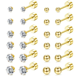 7mm Square-Cut Cubic Zirconia Stud Earrings In 10K Gold - Foto 9