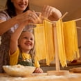 thumbnail image 4 of Hearth & Gear Pasta Drying Rack Wooden Foldable Pasta Dryer Rack Stand Easy Storage & Quick Up Spaghetti Stand Hanger With 9 Suspension Rods For Kitchen Counter Camping Catcher Foldable Drying Rack, 4 of 7