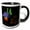 Black/White, variant on 3drose, Funny Labrador Retriever Dog Camping Nature Cartoon, 15oz Mug