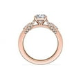 thumbnail image 2 of 0.70 Ct Cushion Cut Natural Diamond Stylish Solitaire with Accents Ring for Anniversary Solid 14K Rose Gold Size 4, 2 of 8