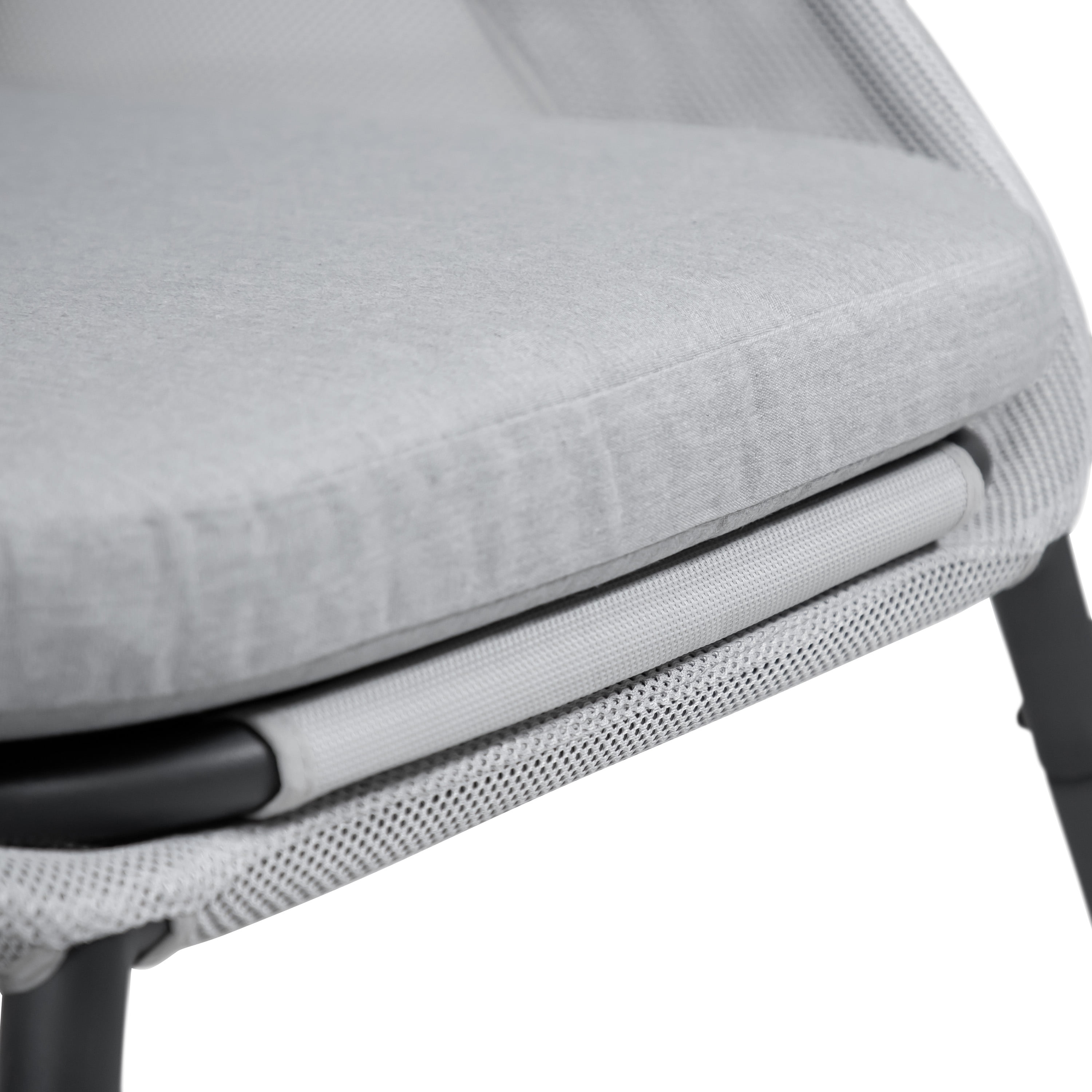 Furniture of America Perth UV-Resistant Foldable Patio Chairs, Set of 2, Light Gray