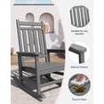 thumbnail image 2 of Lot de 2 Chaises Berçantes d'Extérieur avec Table d'Appoint - Berceuses de Porche à Dossier Haut en Polyéthylène HDPE - Mobilier de Patio Résistant à Toutes les Intempéries et Durable pour Terrasse, Jardin, Pelouse - Gris, 2 of 6