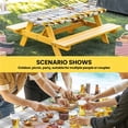 thumbnail image 6 of Sunflowers Dog Table Cloths for 6 Foot Rectangle Tables, Spring Watercolor Floral Stars Grey Plaid Patio Waterproof Elastic Fitted Tablecloths, Washable Rectangular Table Cover for Camping, 6 of 8
