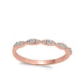 thumbnail image 4 of CHOOSE YOUR COLOR Rose Gold-Tone White CZ Wedding Ring .925 Sterling Silver Band Female Size 9, 4 of 4