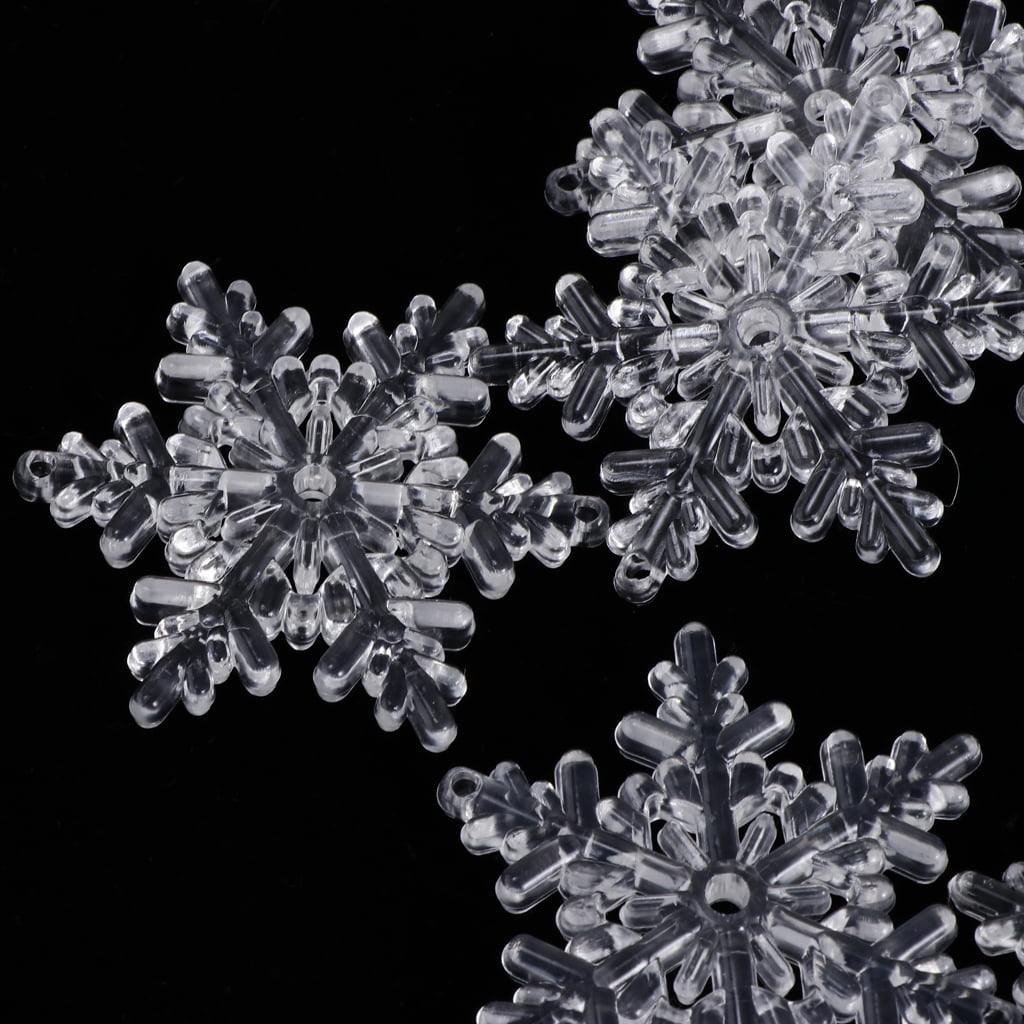 AS1-100 CLEAR Acrylic Crystal Snowflake BUTTONS Sewing Wedding Table Decoration 