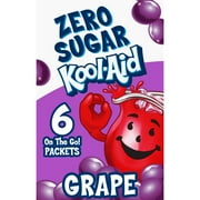 Kool-Aid Grape Zero Sugar Artificially Flavored Powdered Soft Drink Mix, 6 ct On-the-Go-Packets