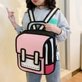 thumbnail image 2 of Mochila de dibujo 2D para estudiantes, mochila bonita de dibujos animados, gran capacidad, resistente al agua, correa ajustable, cremallera, cómicLight Blue L Fivean unisex, 2 of 2