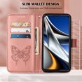 thumbnail image 5 of Mantto Motorola Moto G Stylus 4G (2022) Case, Magnetic Folio Butterfly Embossed Wallet Case, Premium Leather Wrist Strap Credit Card Holder Slots Kickstand Shockproof Cover, Rosegold, 5 of 6
