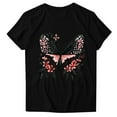 thumbnail image 3 of Generic Womens Graphic Tees Summer Butterfly Cotton Printed Short Sleeve Crew Neck T Shirt Loose Fit Casual Going Out Tops, 3 of 3