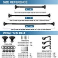 thumbnail image 6 of Urbanest Single Curtain Rod with 16 Clip Rings & Decorative Square Urn Finials – Classic Metal Window Drapery Rod Set, Heavy-Duty & Adjustable, 5/8" Diameter, 48" to 84", Matte Black, 6 of 6