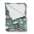 Ambesonne Christmas Fleece Throw Blanket Cold Xmas Stocking Plaid 60