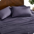 thumbnail image 4 of Bare Home Bamboo Sheet Set - Made from Rayon Fibers - Deep Pockets - 4 Piece - Queen, Dusty Purple, 4 of 7