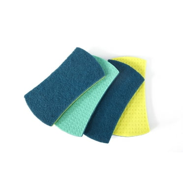 Full Circle Stretch Countertop Scrubber Sponges - Set of 4 - Cellulose and Recycled Plastic