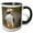 Black/White, variant on 3drose, Horned Puffin, Lake Clark National Park, Alaska ., 11oz Two-tone Black Mug