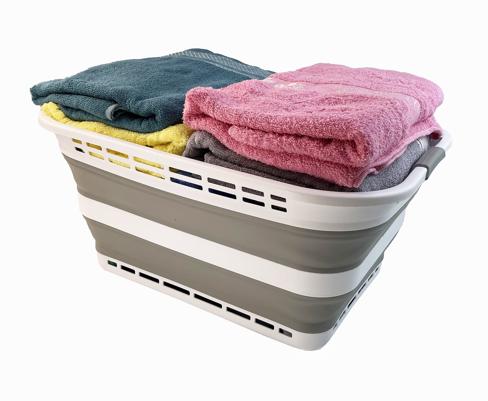 SAMMART 42L (11 gallons) Collapsible Plastic Laundry Hamper/Basket - Foldable Storage Container/Organizer - Portable Laundry Basket - Easy Storage Space Saving