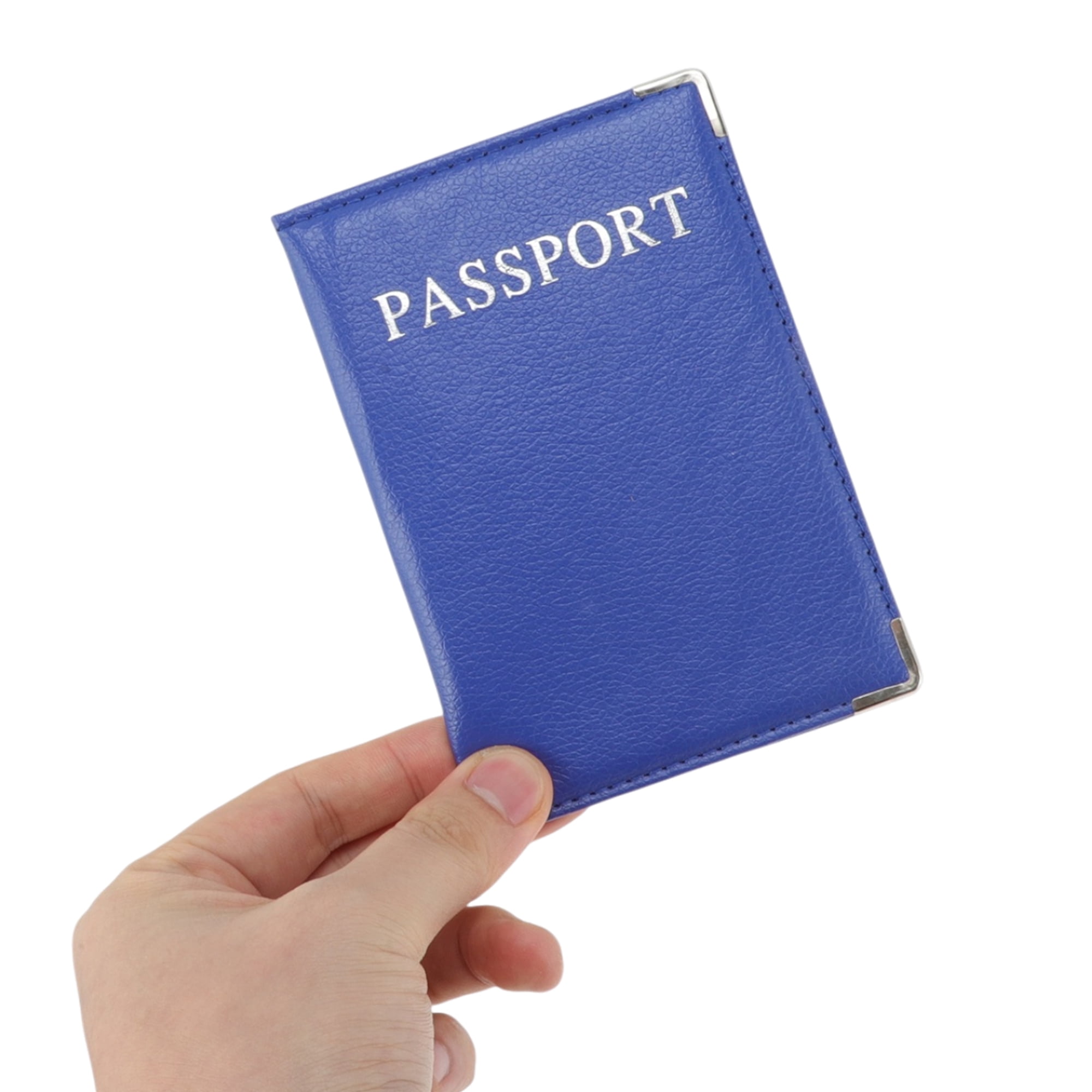 Unique Bargains Metallic Edge Passport Holder 1 Pc Blue