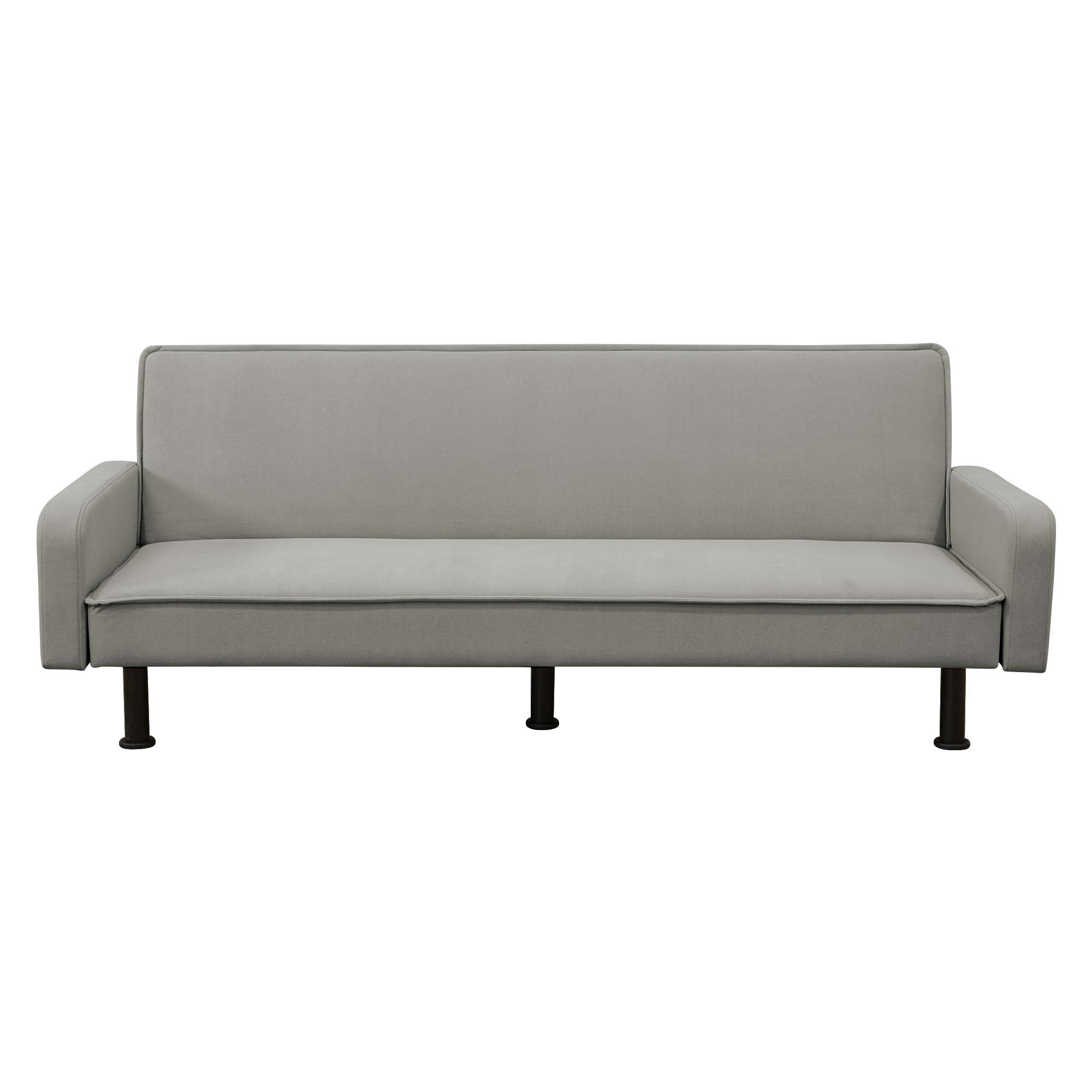 Aukfa 78" Futon Sofa Bed Upholstered 3 Seat Couch for Home Office, Flannel, Gray
