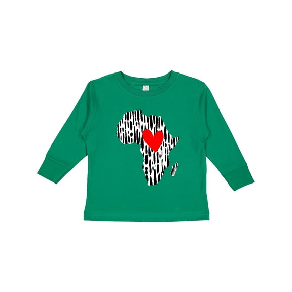 Inktastic Black History Month Ink Print African Heart Boys or Girls Long Sleeve Toddler T-Shirt