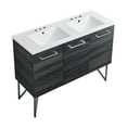 thumbnail image 4 of Annecy 48 in. Black Walnut, Double Basin Bathroom Vanity With White, 3-Hole Ceramic Sink Top, 4 of 9