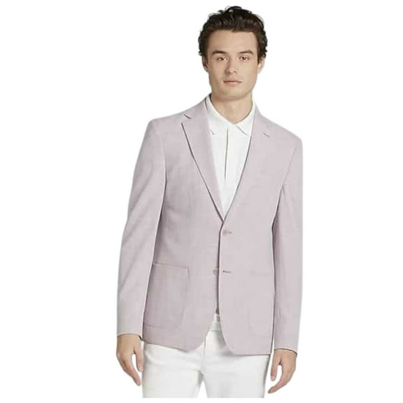 Calvin Klein Mens Slim fit Sport Coat Blazer 44 R Pink Solid