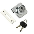 thumbnail image 1 of Showcase Cabinet Sliding Latch Display Showcase Lock, No Need Drill 35x32mm B, 1 of 10