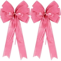 2 Pack Red Christmas Bows Outdoor Decorations,12”x20” Large Velvet Wreath Bow with Glitter String Gold Edge for Xmas Tree Topper Home Front Door Decor