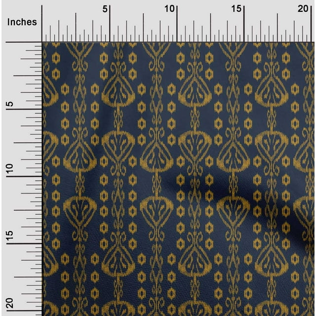 oneOone Cotton Silk Fabric Stripe & Swirl Ikat Printed Craft Fabric BTY 42 Inch Wide