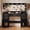 Black, variant on TOKSOM Classic White Vanity Table with Lighted Mirror & Power Strip, Makeup Desk with 5 Drawers, Storage Cabinet & 3 Color Lighting