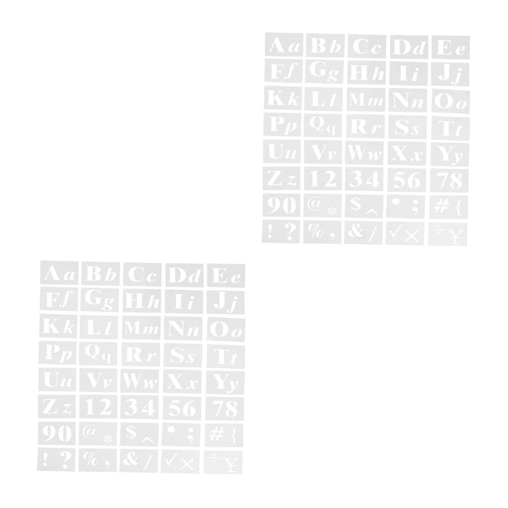 Masteelf 80 pcs Calligraphy Letter Stencils For Painting Lettering Stencils Reusable Alphabet Stencil Plastic Letters Numbers Templates For Painting On Wood Wall Fabric Art Crafts