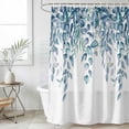 thumbnail image 6 of Eucalyptus Leaves Shower Curtain Set - Small 36" x 72" Washable Bathtub Curtain with 12 Hooks, Light Blue Summer Botanical Weeping Waterproof Fabric Stall Shower Curtains for Bathroom/Bathtub Décor, 6 of 6