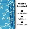 thumbnail image 4 of Lux Decor Collection Bed Sheets, Microfiber Upto 16 Inch Deep Pocket Twin Sheets Set - Floral, Blue, 4 of 9