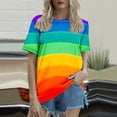 thumbnail image 4 of Penkiiy Women's Fashion Casual Loose Blouse Colorful Printing Round Neck T-Shirt Shirts Blouse Print Tee M Multicolor, 4 of 6