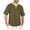 Vert, variante sur T-Shirts Amples à Manches Courtes Col en V avec Cordon de Serrage Rétro pour Hommes