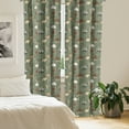 thumbnail image 2 of Ambesonne Forest Friends Window Curtains, Leaves and Animals, Each 28" W x 95" L, Reseda Green Multicolor, 2 of 3
