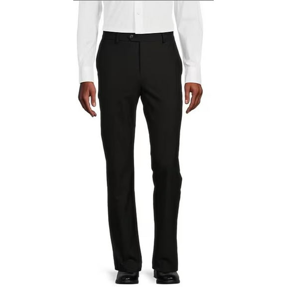 Daniel Cremieux BLACK Men's Signature Label Stretch Flat Front Pants, US 33x30