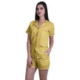 thumbnail image 3 of Moomaya WoMen's Short Sleeve Button Sleepwear Shorts Shirt Pj Set Nightwear, 3 of 6