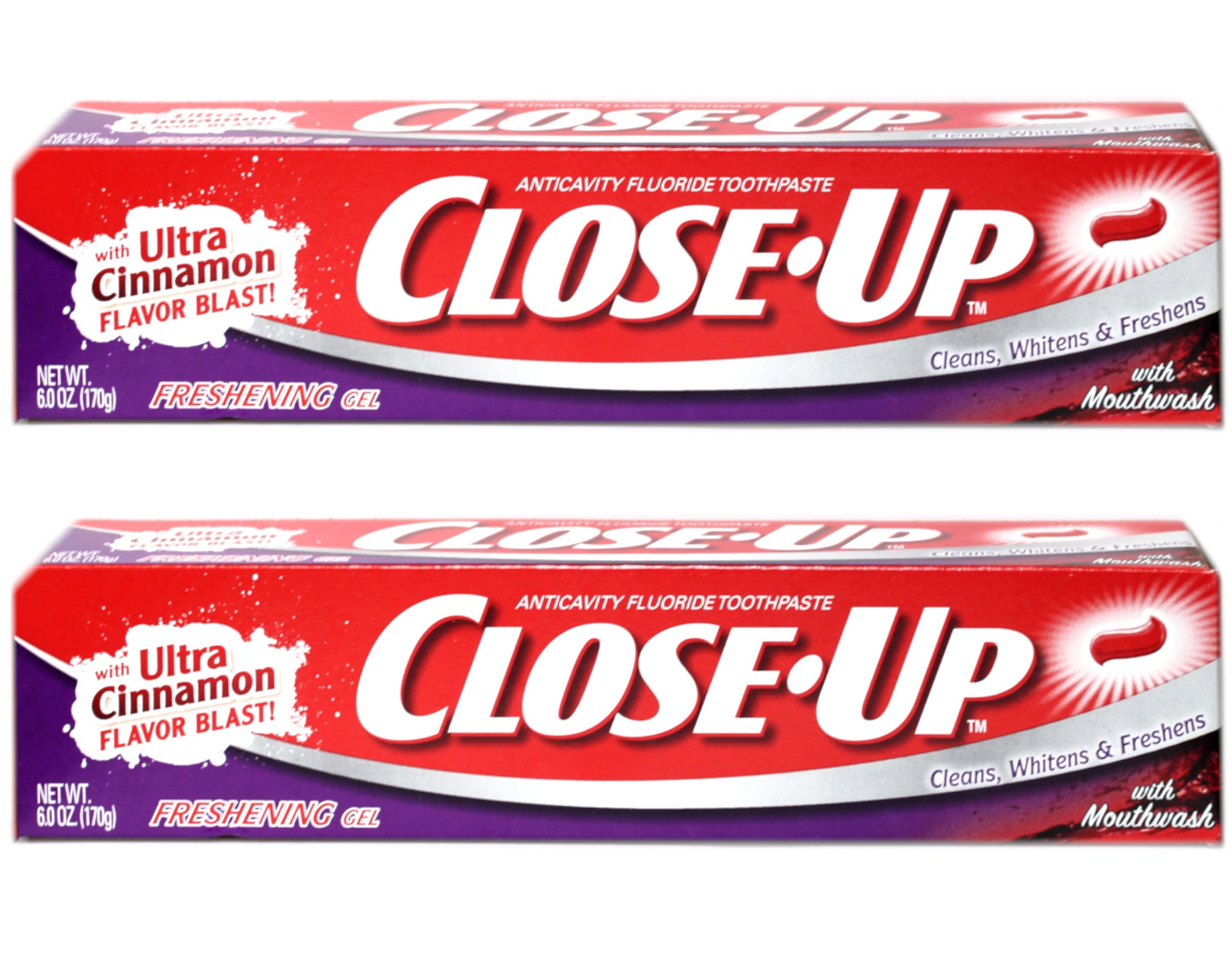 2 Pack - Close-Up Toothpaste Gel Freshening Red 6 oz Each