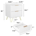 thumbnail image 4 of Kepooman Nightstand, Set of 2 Nightstand Side Table End Table, Wood Bedside Tables for Bedroom, White, 4 of 10