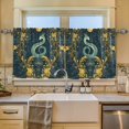 thumbnail image 2 of Yayeee Kitchen Curtains Tier Set of 2 Light Filtering 57"x24" Over Sink Window Panels, Green Celestial Serpent, 2 of 7