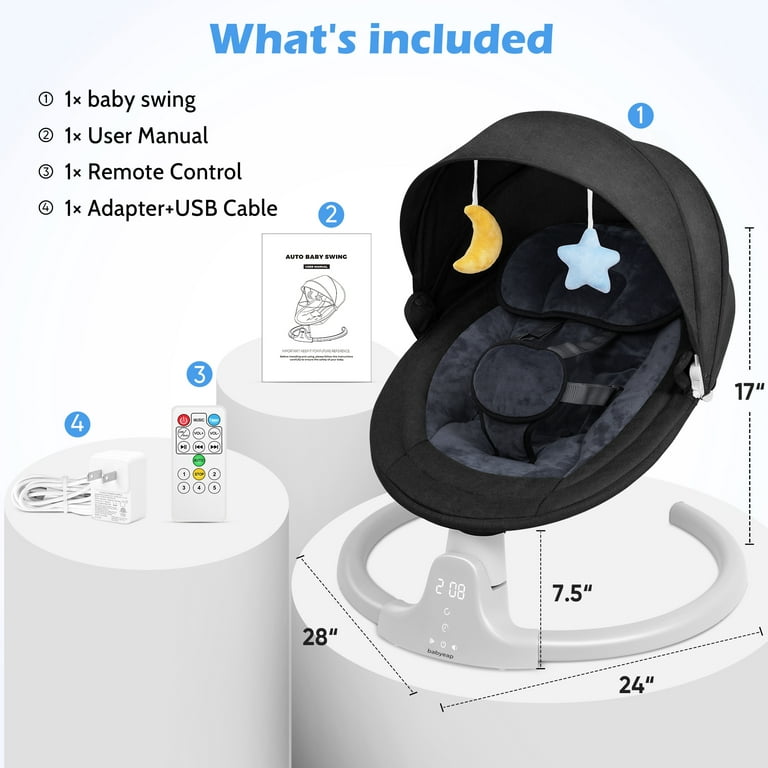 babyeap Baby Swing for Infants Motorized with Music Speaker